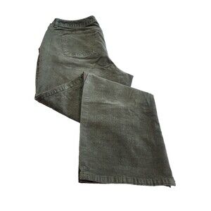 St. John's Bay Corduroy Pants Women's Green Straight Leg Size 16W Average